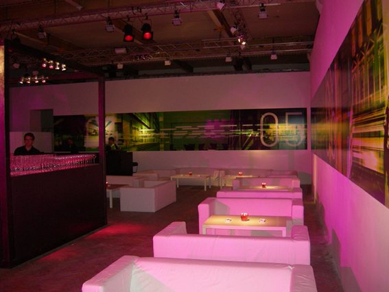 Printed wall graphics running the length of an interior, produced for Mammalworld